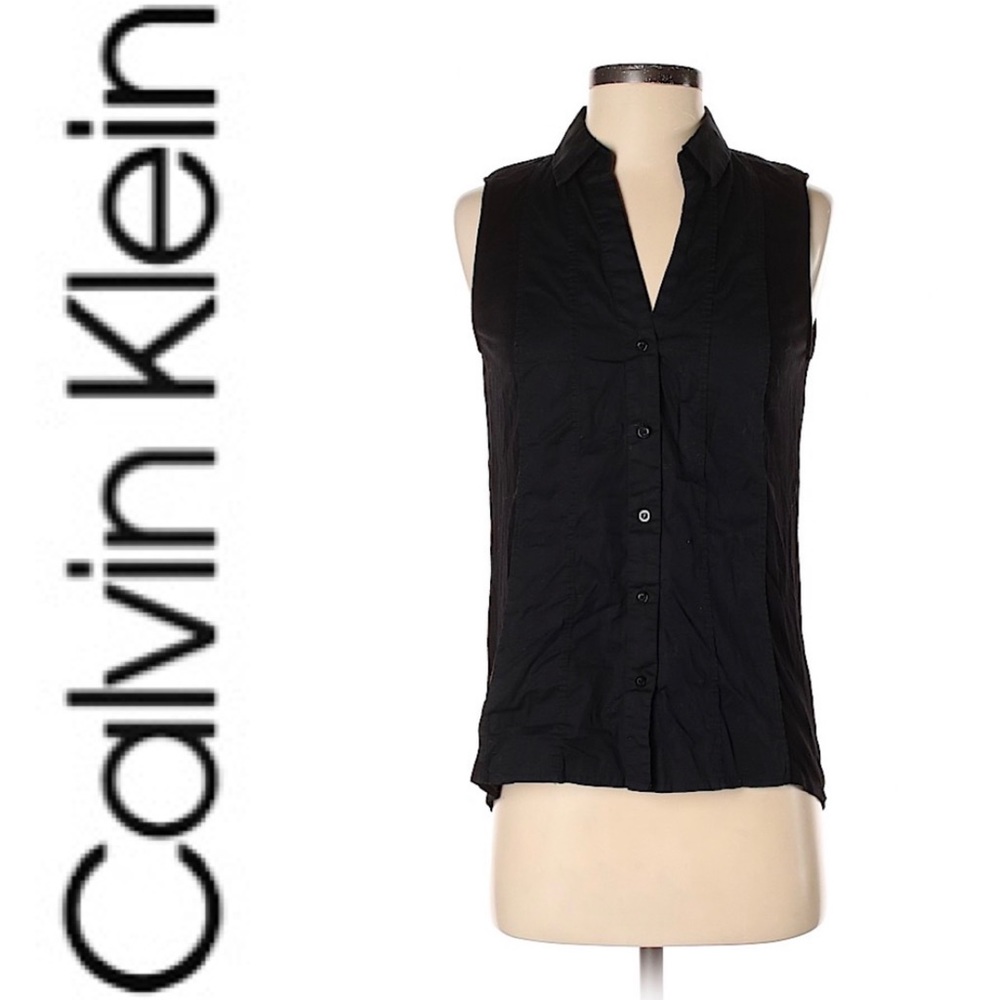 Calvin Klein sleeveless button down